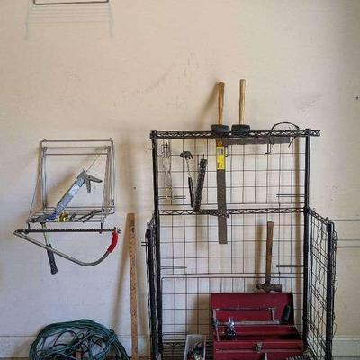 Garage Tools: Stocked Toolbox, Large Ball Peen Hammer, Mallets, Hammers, Shelves & More