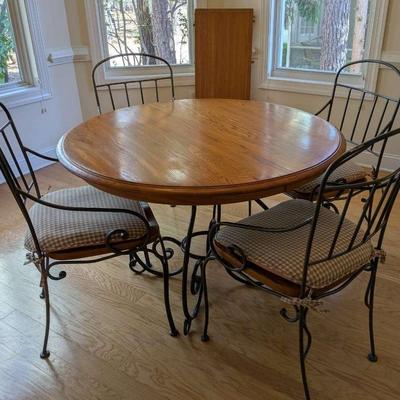 Wooden Table & Chairs w/ Leaf