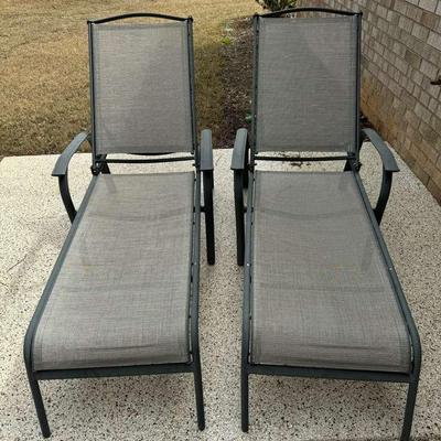 Pair of Adjustable Sling Back Loungers – Quick-Dry Fabric