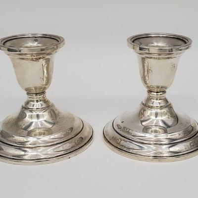 International Sterling Silver Weighted Reinforced Candlesticks 536 Grams