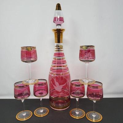Bohemian Decanter & Glasses