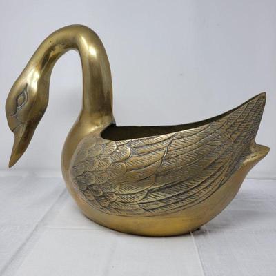 Brass Swan Planter