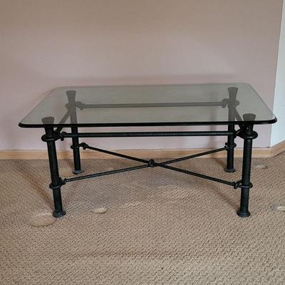 Iron Glass Top Coffee Table
