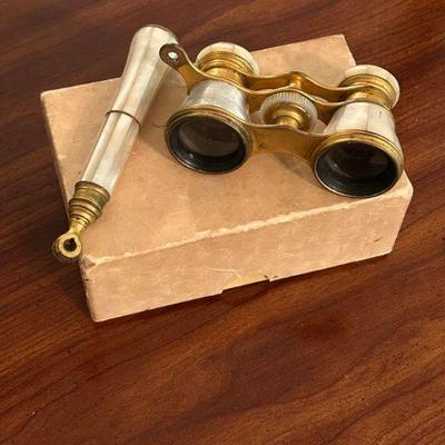 Antique Brass Mother of Pearl Opera Glasses 