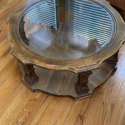 Round Glass Top Coffee Table 