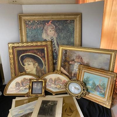 R. Simon Landscape Oil Painting, Farmhouse Watercolor Art, Vintage Photograph & Portrait Print Art
