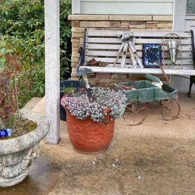 Park Bench, Planters, Yard Art & More