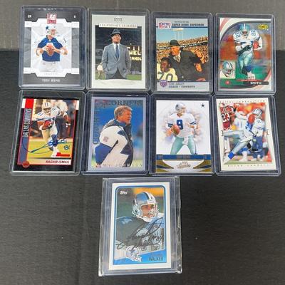 Football Trading Cards Including Signed Herschel Walker Topps Card And Signed  