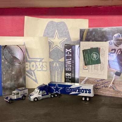 NFL Cowboys Larry Brown 2021 & Mel Renfro 2017 Autographs, 1990 & 2001 Trucks, Super Bowl 1-20 DVDs 