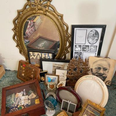 Eclectic Mix Of Collectibles Including Framed Morpho Aurora Butterfly