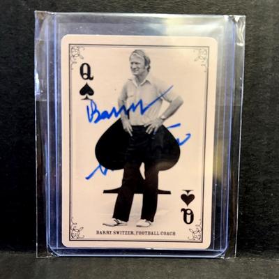 Signed Barry Switzer Football Coach Premium Playing Card by Panini Golden Age