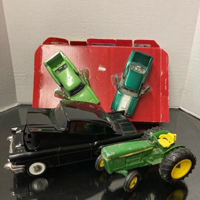 1957 Chevy Video Cassette Rewinder, John Deere Tractor, Maisto 1969 Dodge Charger & 1970 Plymouth