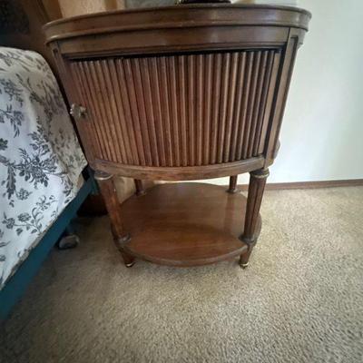 Available in auction - Lot 10 - Vintage Tambour-style side table