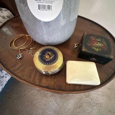 Available in auction - Lot 5 - gold and blue jewelry box