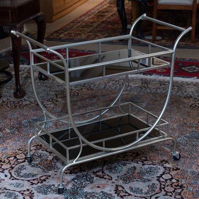 stainless steel two tier service cart kitchen trolley 