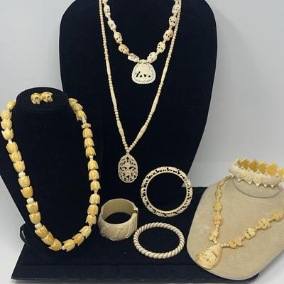 Jewelry Made Of Bones Or Walrus Ivory 