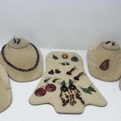 Vintage Collection Of Pendants, Earrings & Necklaces
