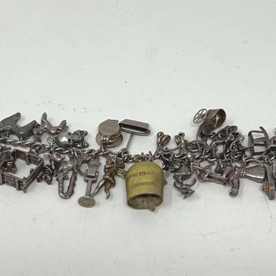 1940s Sterling Silver Charm Bracelet 