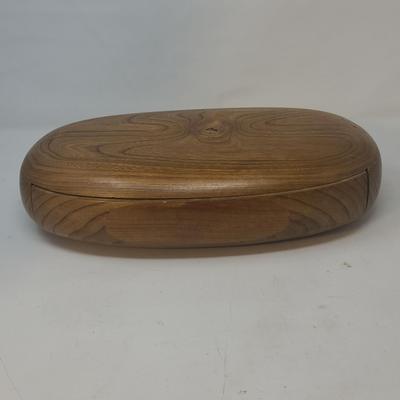 Dean Santner Large Wood Oval Trinket Box 
