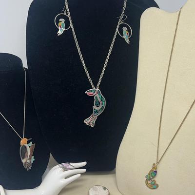 Colorful In-Lay Design In Sterling  Silver