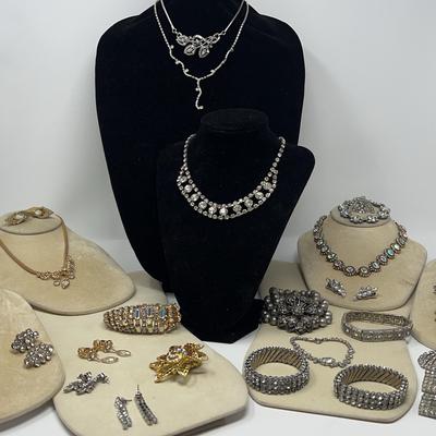 Silver And Gold Tone Rhinestones 