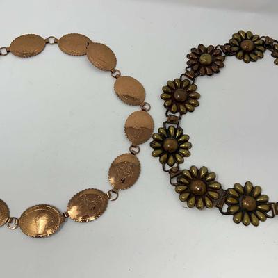 Brass And Copper Vintage Belts