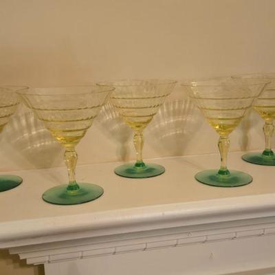 Uranium Martini Glasses Rare Coloring