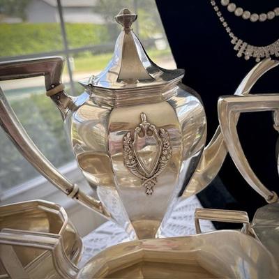 Antique sterling silver tea set, likely Barbeau