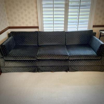 1950s modern black and tan sofa  