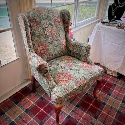 Second of two wing back chairs