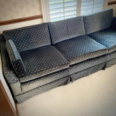 1950s modern black and tan sofa  