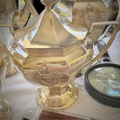 Antique sterling silver tea set, likely Barbeau
