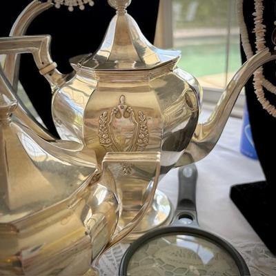 Antique sterling silver tea set, likely Barbeau