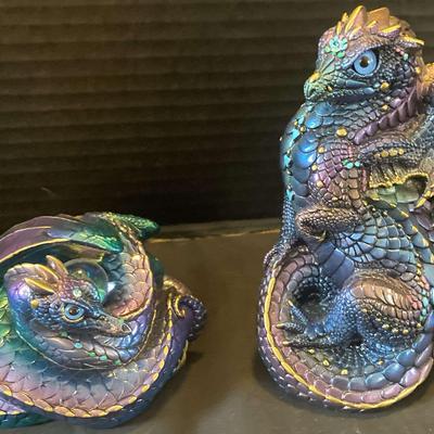 Wind Stone Purple Dragon and Snake