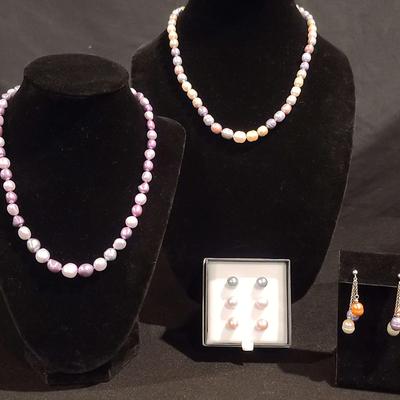 .925 Colorful Pearl Necklaces With Honora Collection Pearl Earrings
