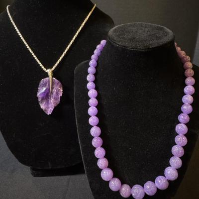 Natural Purple Stone Jewelry Featuring Sterling Silver Chain Necklace Made in Italy