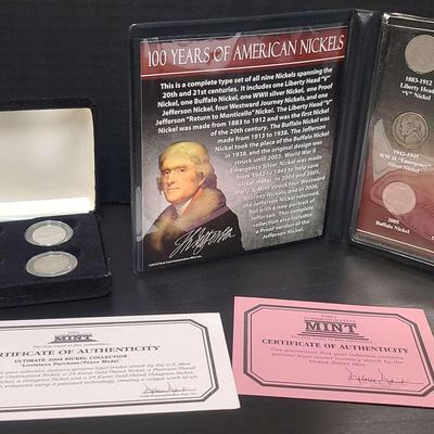 100 Years Of American Nickels & 2004 Louisiana Purchase/Peace Medal Nickels 