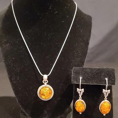 .925 Necklace & Earrings Set Made In Italy 