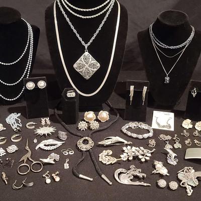 Silver Tone Jewelry Featuring Trifari