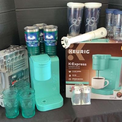 Keurig K-Express, Teal Glasses Featuring Disney Tumblers