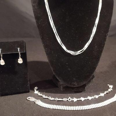 .925 Necklaces, Bracelets & Cubic Zirconia Earrings 