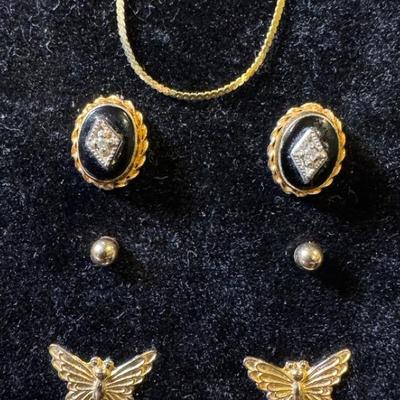 Dainty 14K Jewelry Featuring Diamond Earrings And Bracelet Made In Italy