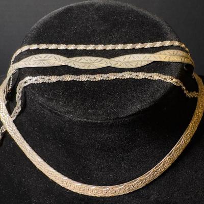 Italian Sterling Silver Collection Featuring Milor Chain Necklace And Three Sterling Chain Bracelets