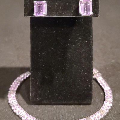.925 Gemstone Bracelet & Earrings Set