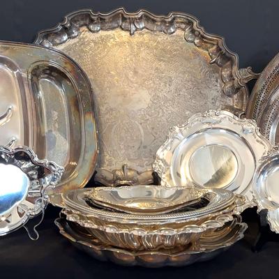 Plethora  Of Silver Plated Items Including  Trays From Gorham