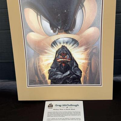Disney Star Wars Greg McCullough Art Mickey Wan Vs Duck Maul 2014
