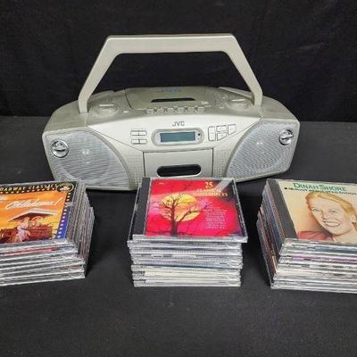 Ct129 jvc rc ez35 radio cassette cd boom box plus cds
