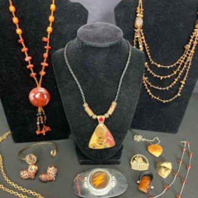 Ct133 brown tones costume jewelry