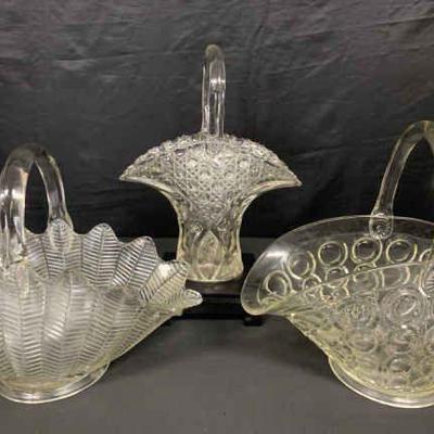 Ct171 vintage glass baskets