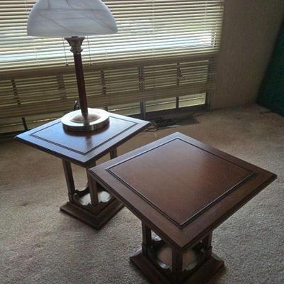 Ke021 wood side tables with lamp